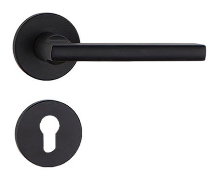 Black Home Mute Steel Bedroom Lever Door Handles