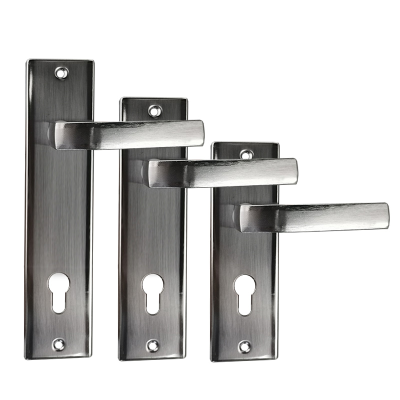 Aluminum Alloy Wooden Door Handle With Handle Plate Safety Door Lock Handle With Multiple Sizes