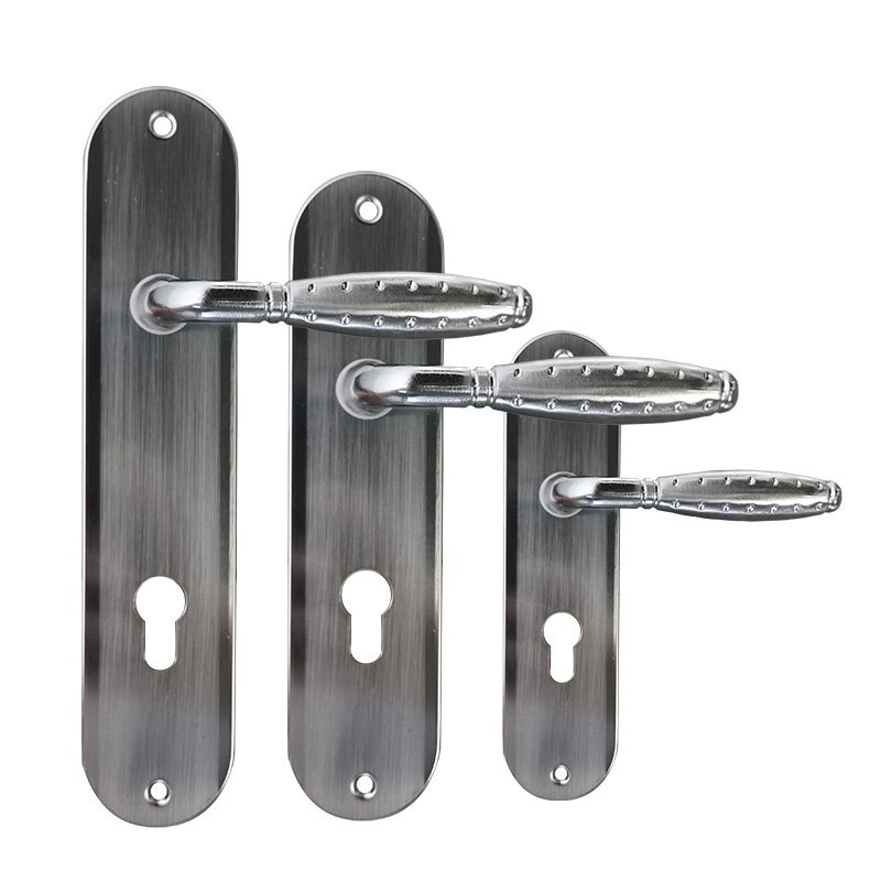 8540,5840,5040mm Aluminum Alloy Wooden Door Lever Handle With Lever Plate Safety Door Lock Handles